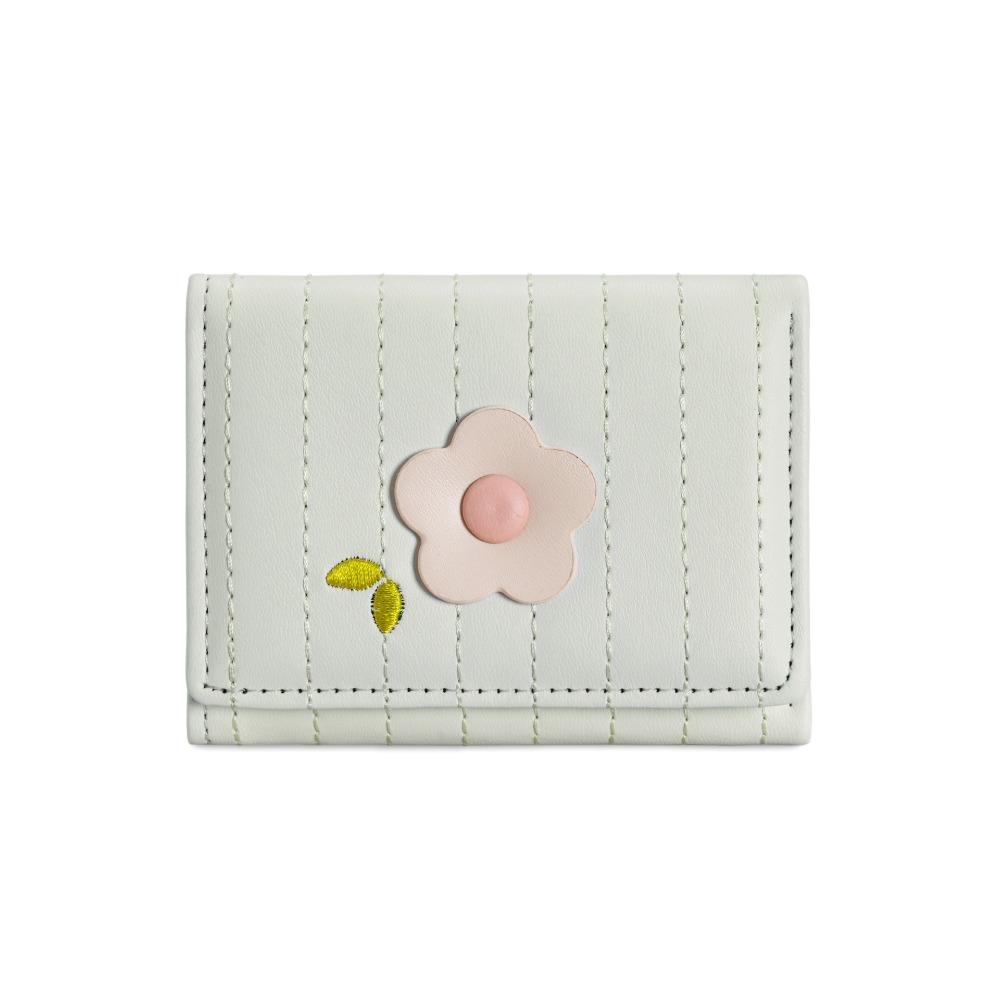 Fashion PU Leather Short Wallet Flower Fresh Candy Color Card Bag Women Wallet Ladies