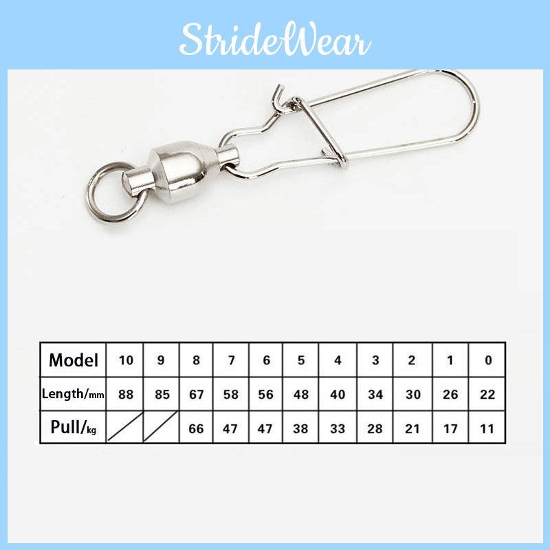 Premium Edelstahl Kugellager Angelwirbel mit Sicherheitsverschluss Set