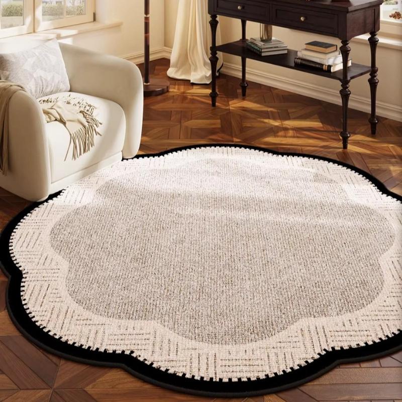 Retro Style Bedroom Decor Carpet Light Luxury Carpets for Living Room French Irregular Shape Lounge Rug Home Thickened Floor Mat
