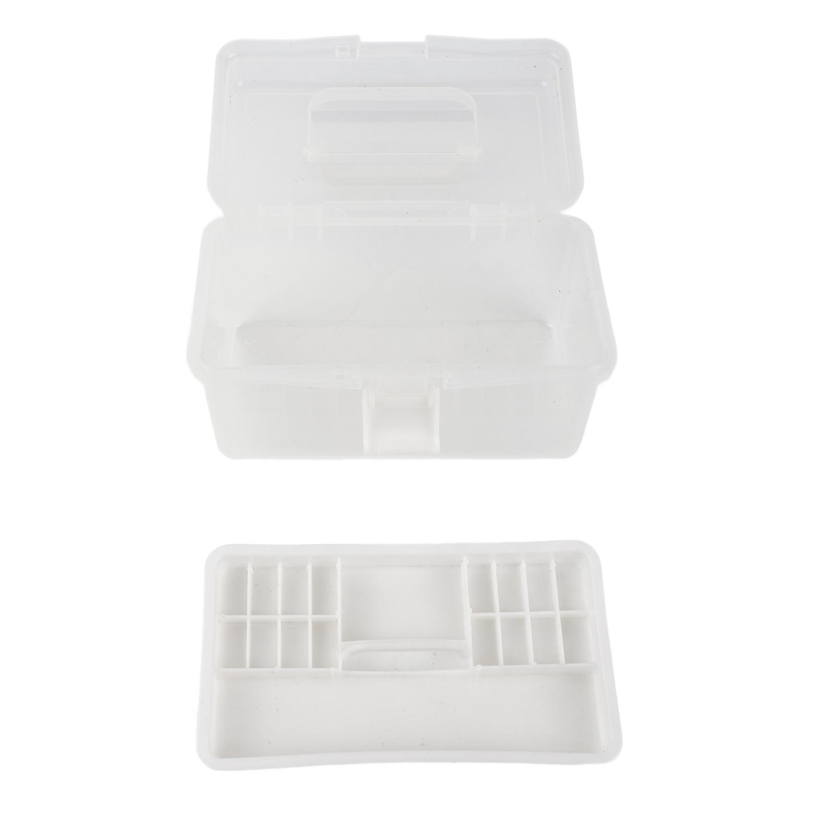 

Clear Plastic Art Storage Box Multipurpose Watercolor Oil Painting Supplies Case Portable for Artists Students белый