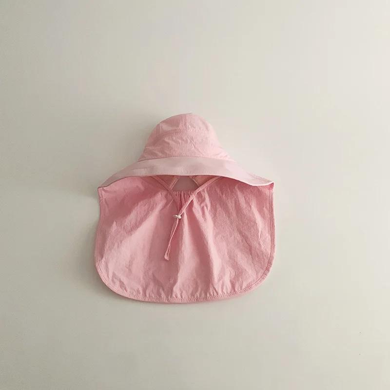 NewThin Sunshade Baby Hat Korean Fashion Candy Color Kids Fishmen Hat Breathable Big Rim Travel Hat Clothes Accessories