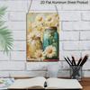 2D Flat Rustic Vintage Daisy Flowers Metal Tin Sign in Mason Jar, 8x12 Inches – Farmhouse Wall Art for Kitchen, Pantry, Living Room, Perfect for