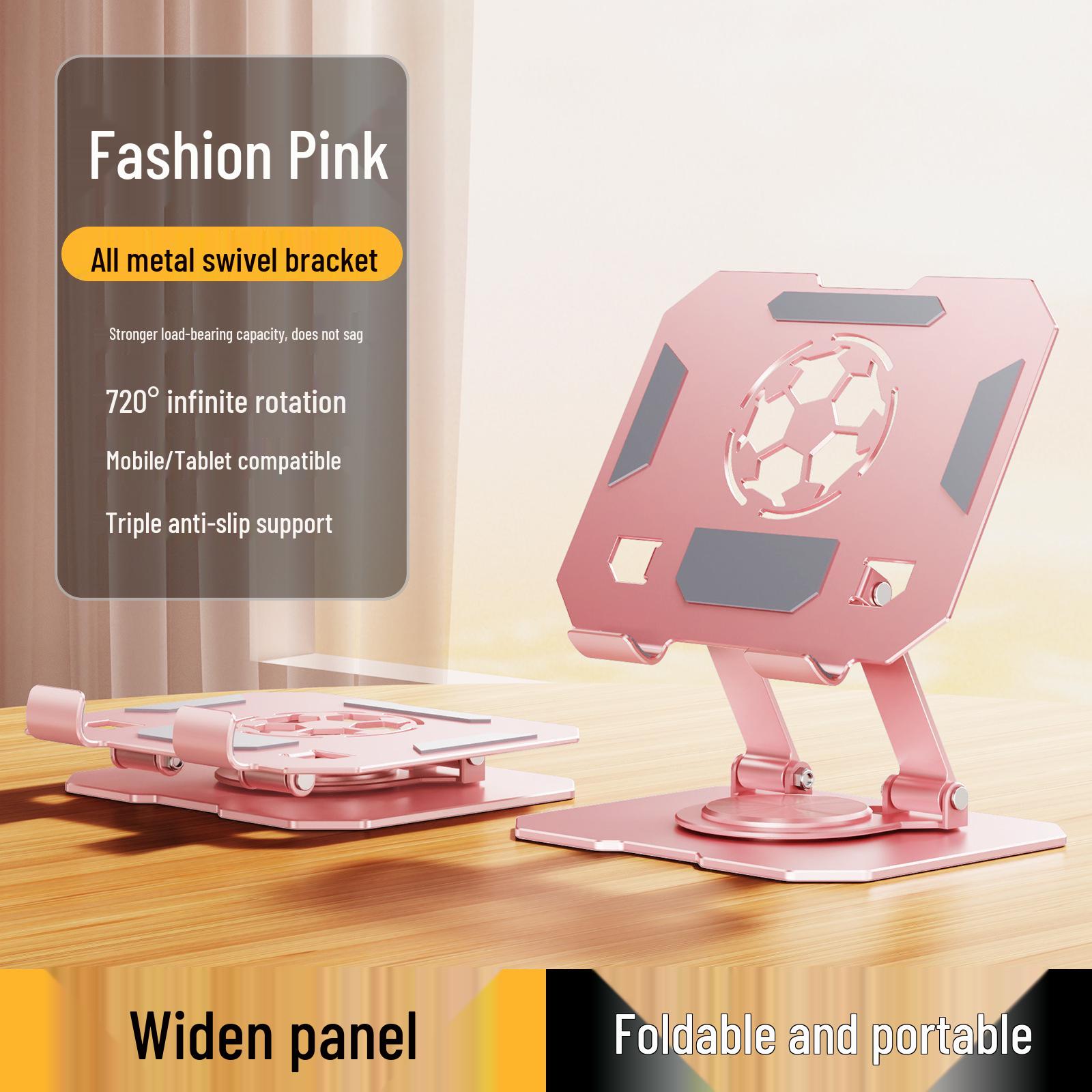 All-Metal Adjustable Rotating Phone and Tablet Stand, 720° Rotation with Self-Cooling Design