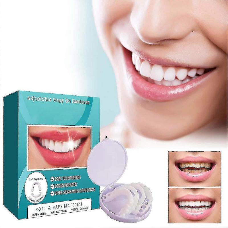 Adjustable Denture Kit With Snap-on Veneers, Cases, And Interdental Fillings - Straighten Teeth And