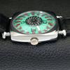 VINTAGE HAND-WINDING SWISS POKER FACE MENS REFURBISHED SEA GREEN WATCH A700946-5 R205a-a700946