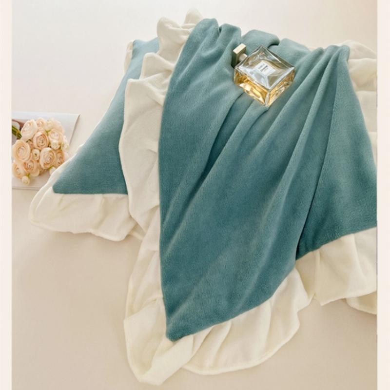 1pcs Rectangular Ruffled Double Pillow Cover Double Layer Flannel Large Pillowcase Four Season Universal Home Textile Bedding Pillowcase No Core
