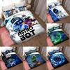 Cartoon Bot Astro Bedding Duvet Cover Pillow Case Set Single Double Bedroom