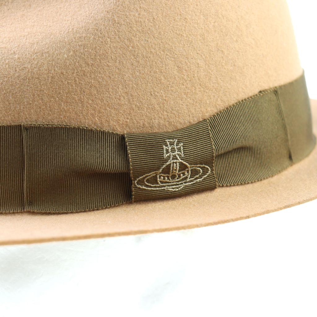 Excellent Vivienne Westwood hat  Ribbon Felt Square Brim Fedora 219161 VH36 Used