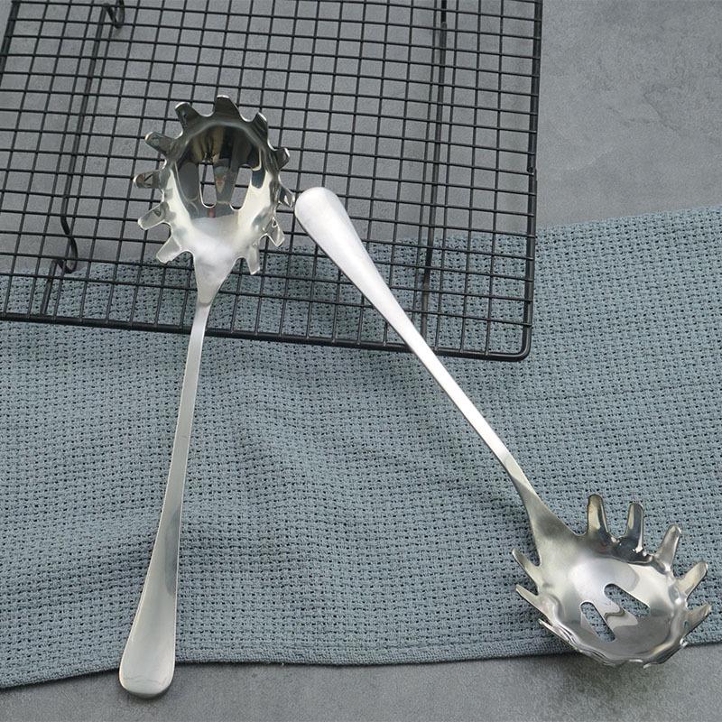 Stainless Steel Ice Scoop and Pasta Ladle with Strainer Tongs for Kitchen and Bar