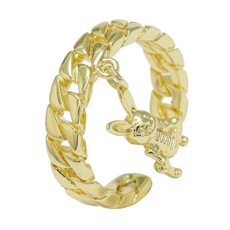 Niche design Mori feathers rose gold ring women's light luxury cold wind versatile simple personality live ring