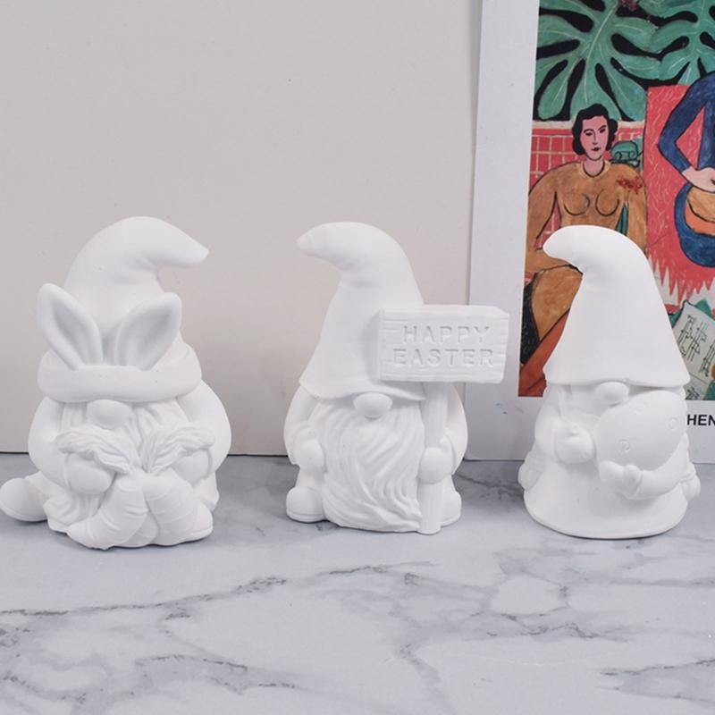 PåskeNisse Resinform 3D Ansiktsløs Gammel Mann Stearinlysform DIY Dverg Såpehåndverk Påske Vårfestrekvisita