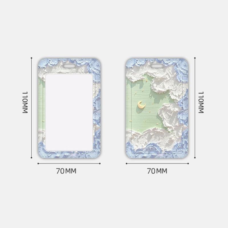 Women Men Oil Painting Business Card Holder Cartoon Cute Pink Credit Holders