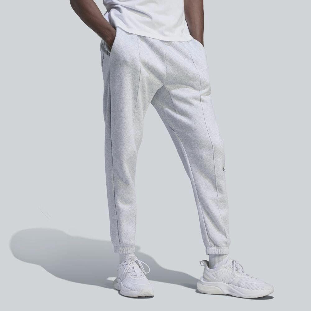 Adidas Long Pants Solid Color Logo Jogger Men Pants Gray IS7495