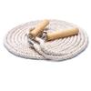 3m Wooden Handle Jump Rope Single Cotton Twine Jump Rope White Student Jump Rope for Practicing