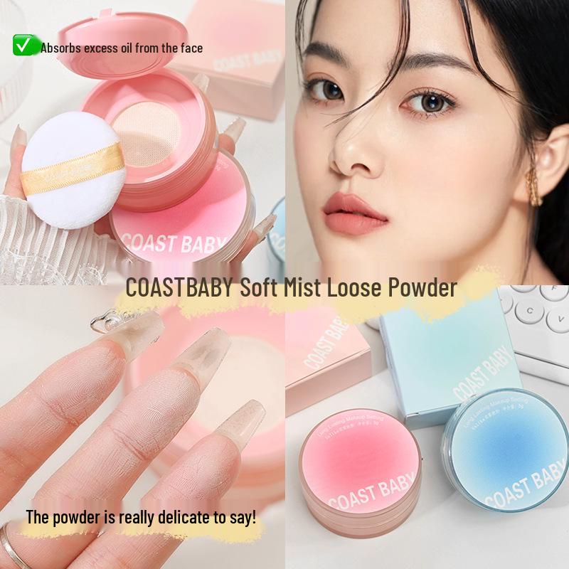 Coast Baby Soft Mist Loose Powder | Long-Lasting, Lightweight, Oil-Control, Matte, Waterproof, Sweatproof, Sensitive Skin-Friendly Concealer.