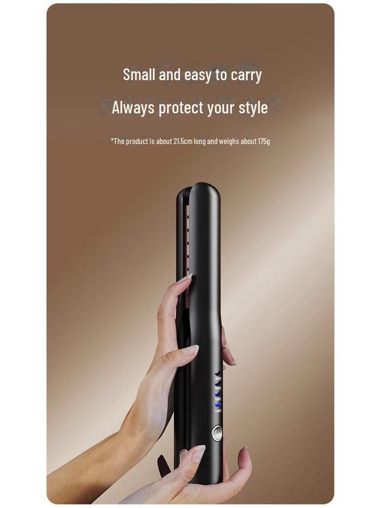 Wireless Dual-Use Curling Iron & Hair Straightener - USB Rechargeable Mini for Fluffy or Straight Hair