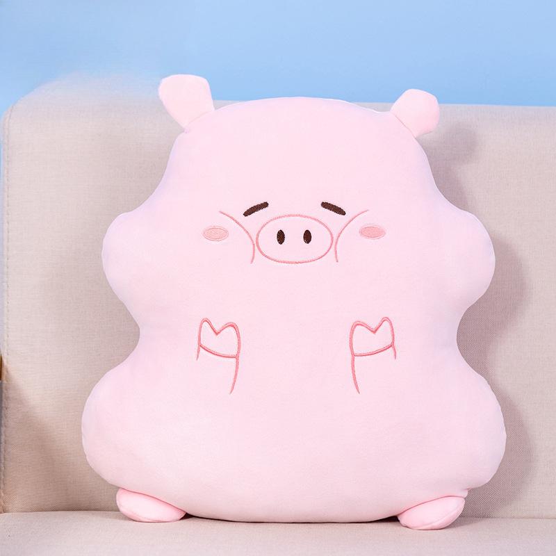 

Подушка-одеяло с изображением милой свиньи Ai Luo, двойное покрывало с кондиционером, подушка-одеяло с ворсом, офисная подушка «два в одном» 45cm