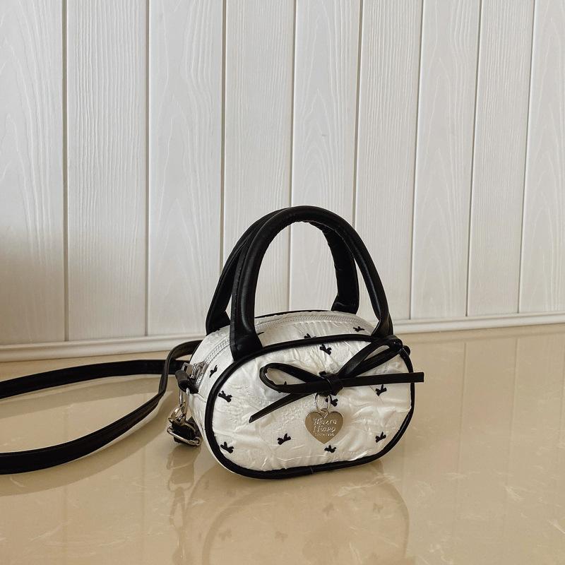 Pink bow bag 2025 summer new niche foreign style design underarm bag mini shoulder messenger bag