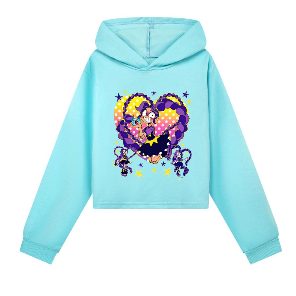 5598 Kinder Mädchen Lily Lovebraids Bedruckte Kurzarm-Hoodies mit langen Ärmeln
