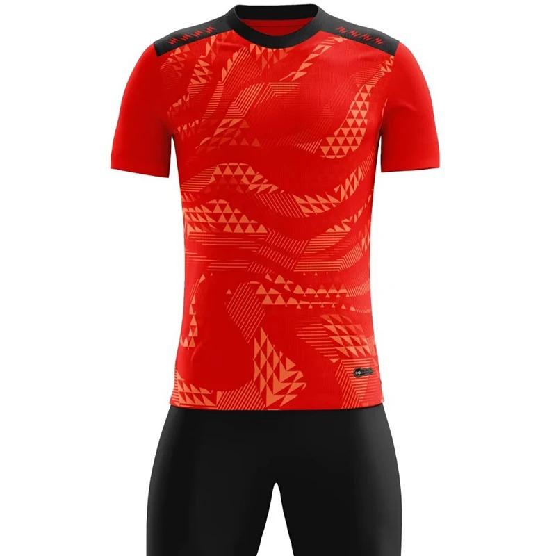 

Men s Short Sleeve Yellow Soccer Jersey Set Adult Football Uniform with Green Red Team Shirt 3XL червоний
