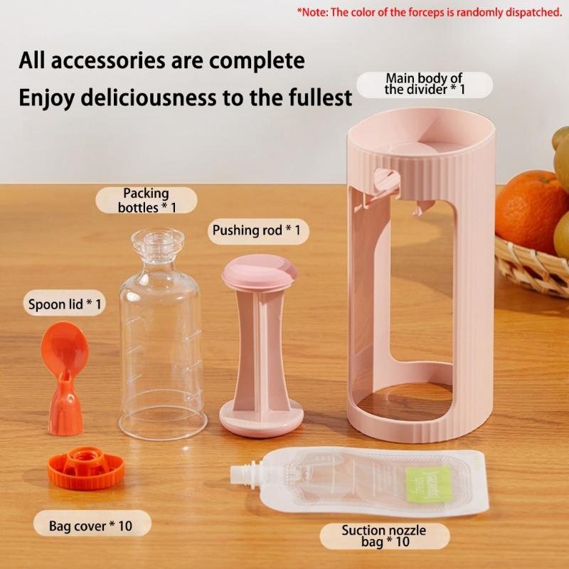 Reusable Baby Food Pouch Maker Includes Bags Manual Squeeze Tool For Fruit Vegetables Dishwasher Safe Travel Feeding