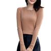 Front Shoulder Wool Sweater Women's 0 Pure Wool Thin Slim Fit and Thin Bottom Top Early Autumn New Knitted Sweater