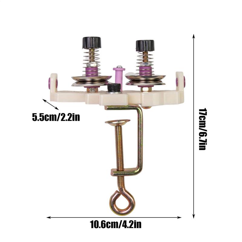 Double Ended Twist Winder Handheld Sewing Machine with A Desk Clamp Versatile Loom Tensioner Machine Knitting Tool Equipment