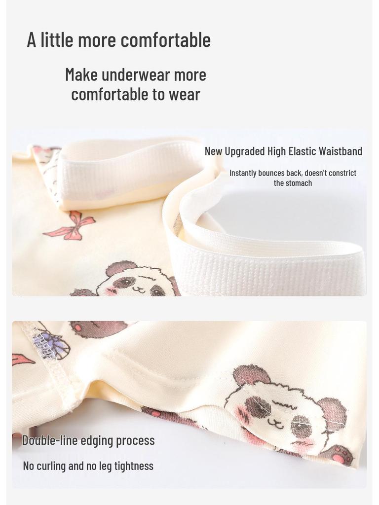 Girls' Pure Cotton Boxer Briefs - Class A, No-Pinch Design, Soft Cotton Crotch for Students and Toddlers