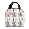 White Swiss Shepherd White German Shepherd Insulated Lunch Bag for Women Children Portable Food Boxes Thermal Lunch Box Tote