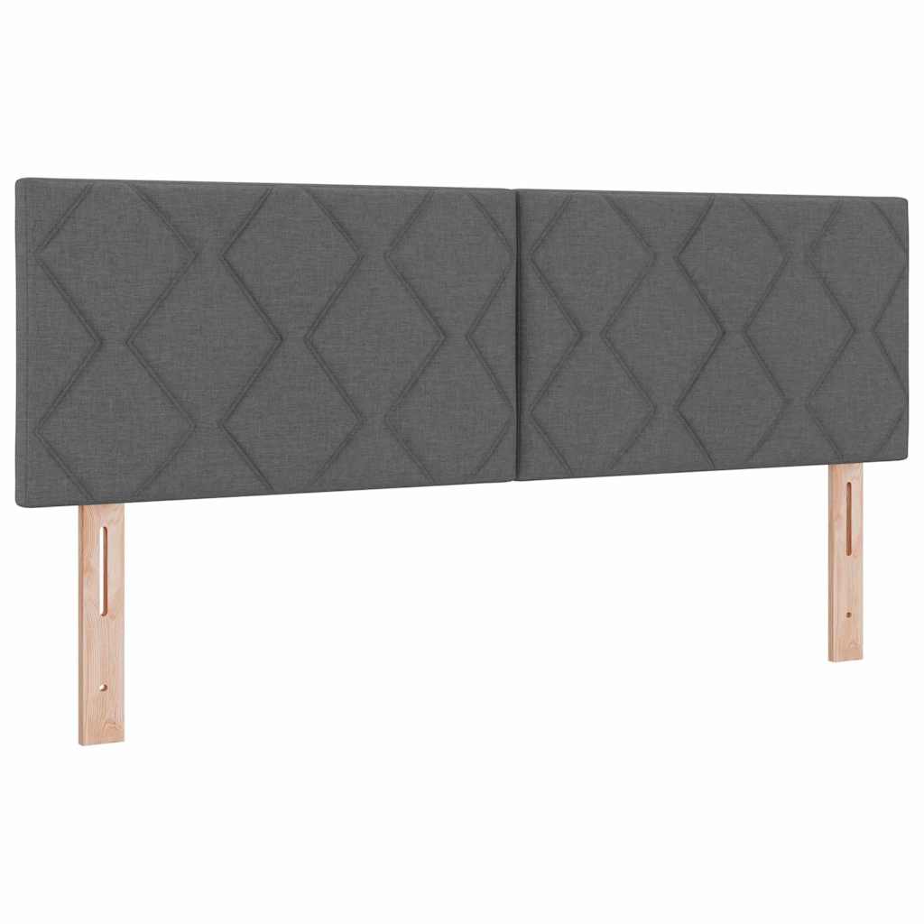 Boxspring bed with headboard Dark Grey 140 x 200 cm Fabric