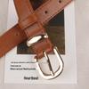 Stylish Ladies' Leather Belt with Decorative Pin Buckle for Jeans