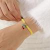 Fashion Simple Rhinestone Cherry Braided Bracelet for Women Delicate Colorful Charm Rope Bracelet Girls Party Jewelry Gift
