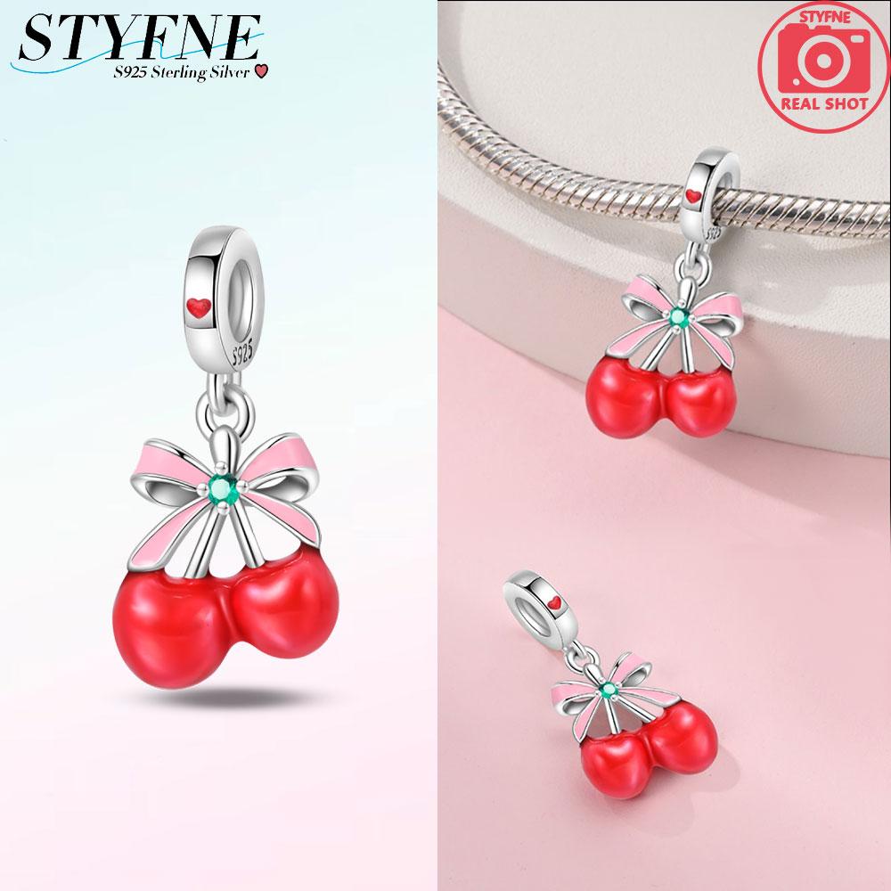 Cherry Fruit Series Charms New Copper Color Strawberry Beads Fit 3Mm Original Bracelets Diy Birthday Jewelry Gifts