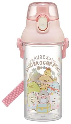 Water Sumikkogurashi No Sanrio Plastic Clear Bottle for Made In Bottle, 480ml, "Mogura Oku" Design, Kids, Japan, PSB5TR-A