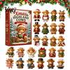 Blind Box Surprise Gift Highland Cow Advent Calendar with 24 Unique Hanging Ornaments for Thanksgiving Christmas Pumpkin Maple Leaf Party Supplies