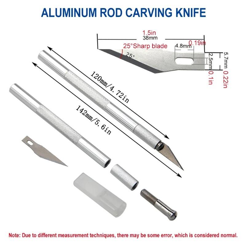 DIY Aluminum Alloy Hand Carving Knife Precision Art Tool for Model Making Paper Cutting, Handcrafts Ideal Craft Accessory