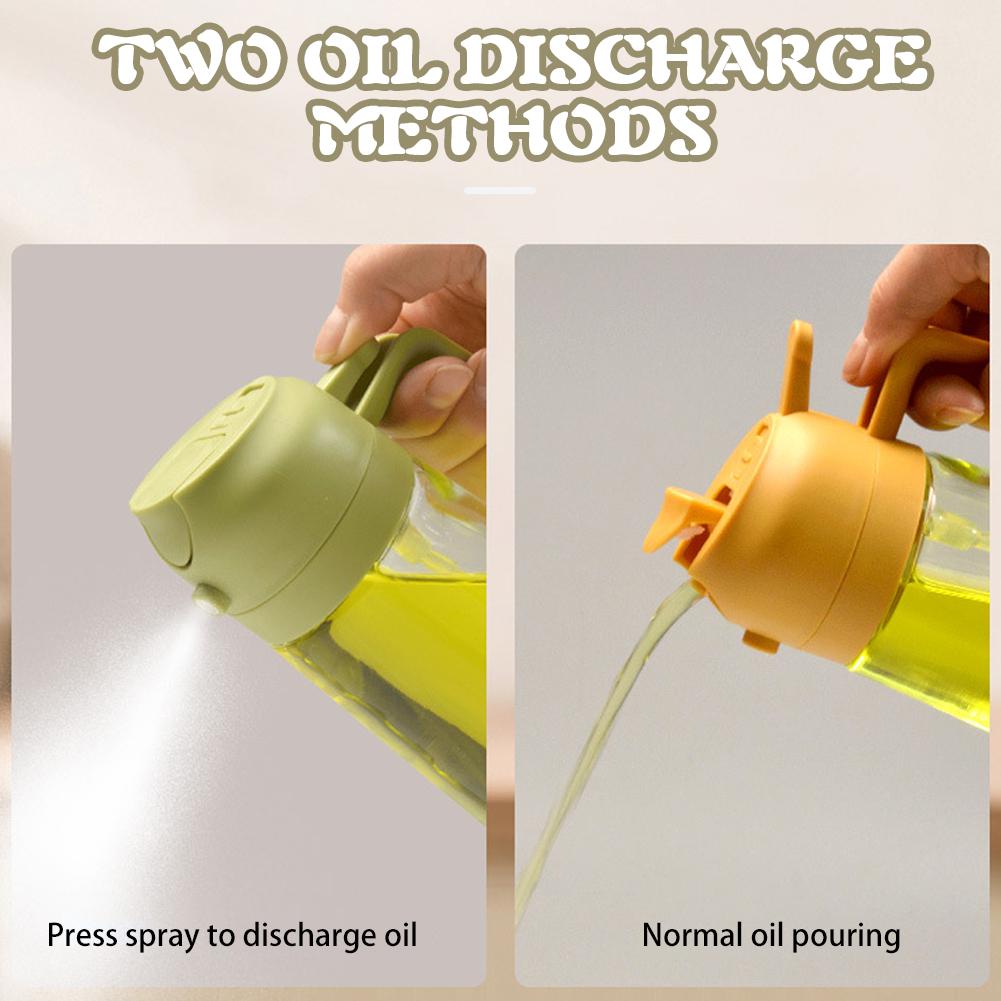 450/60Oml 2 In 1 Oil Spray Bottle With Pour Spout Leakproof Multifunctional Large Capacity Glass Oiler Kitchen Cooking Accessory