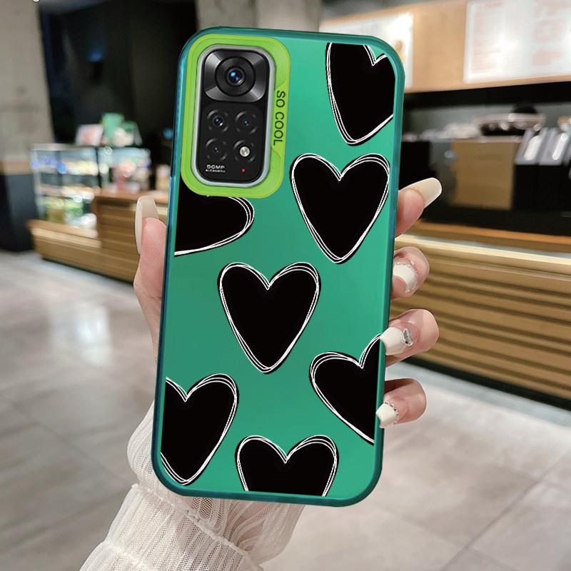 For Redmi Note 11 11S 14 13 Note14 Note13 Pro 5G 4G Case Shockproof TPU Soft Bumper Hard Back Cover Love Heart Aircraft Fundas