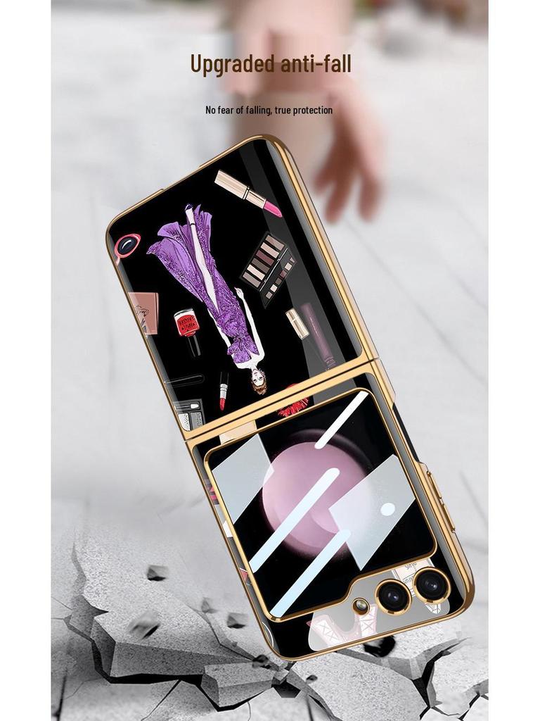 Creative Foldable Phone Case for Samsung Galaxy Z Flip5 - Stylish Design for Girls