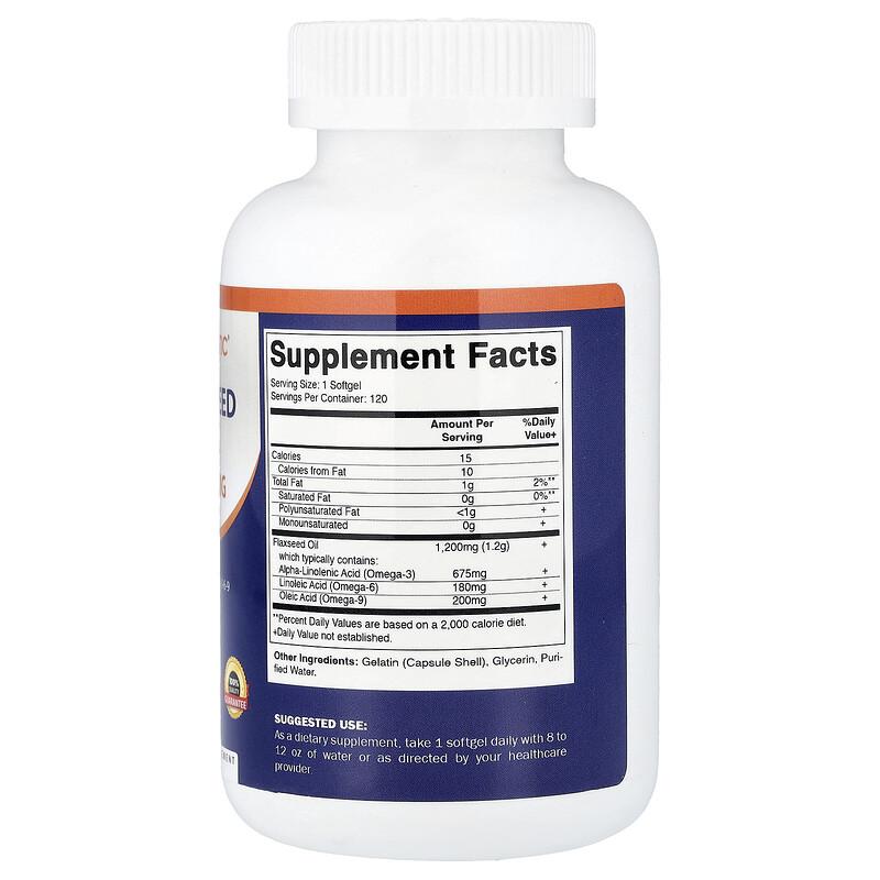 Flaxseed Oil, 1,200 mg, 120 Softgels
