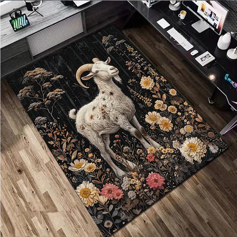 1Pc Animal Flowers Rug - home decoration Carpet For Living Room Bedroom Flooring Computer Chair Area Rug