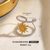 Vintage Gold Silver Color Flower Leaf Rings for Women Stainless Steel Irregular Chain Heart-Shaped Starfish Rings Jewelry Gifts