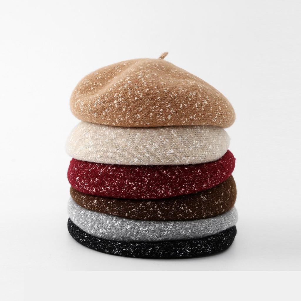 Winter Beret Hats For Women Wool Blend Multicolor Painter Cap Pumpkin Beanie Casual & Artistic Headwear Korean Style New