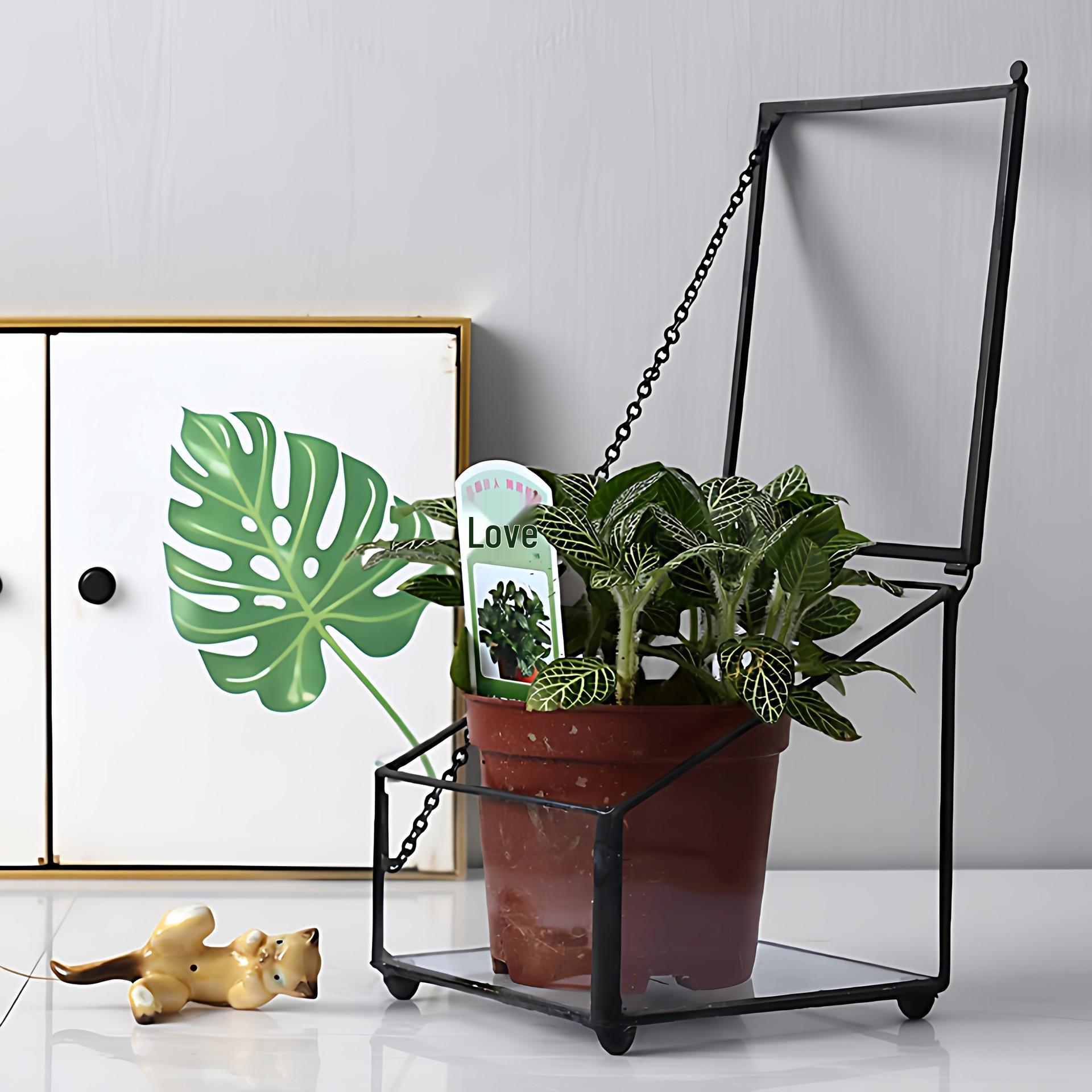 Retro Geometric Glass Flower Box Jewelry Storage