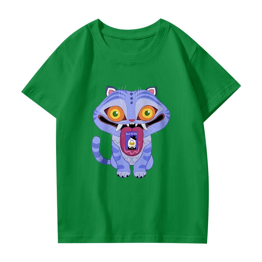 Fashionable Round Neck Short Sleeve Work Clothes Printed Tops For Womens Summer Tops
