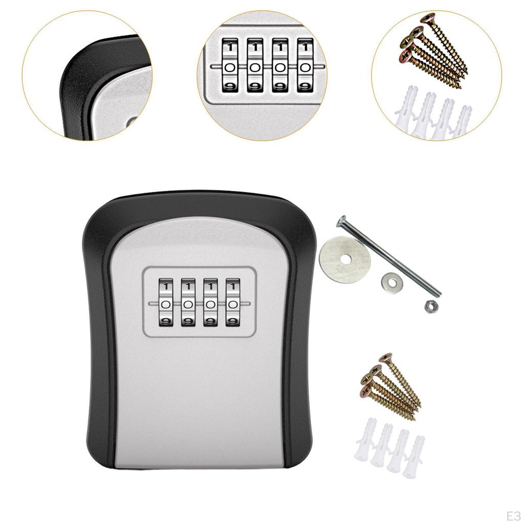 Key Lock Box Combination Lockbox 4 Digit Code Resettable Spare Storage Password for