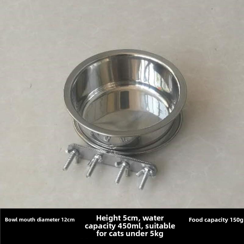 

Stainless Steel Hanging Pet Dog Bowl, Large Dog Drinking Water Bowl, Anti-tipping Fixed Cat Bowl, Cat Food Bowl Supplies 12cm*5cm