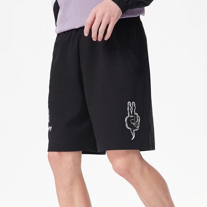 Li-Ning Sportovní Trendová Série Potisk Gest Písmen Volné Ležérní Šortky Pánské Spodní Díl Černá AKSS297-1