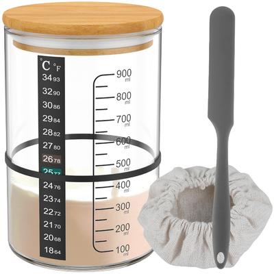 Food Storage Sourdough Starter Jar Kit 900ml Fermentation Jar Sourdough Starter Container Baking