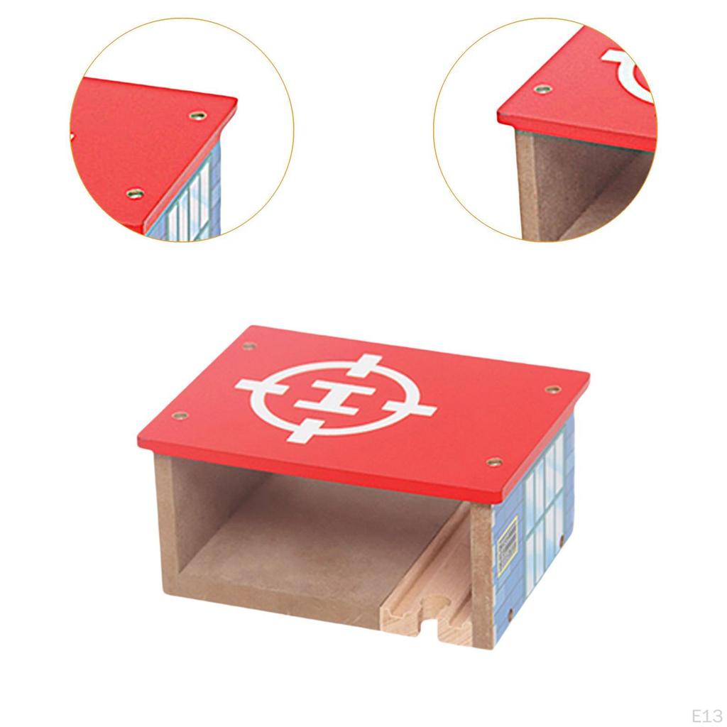 Creative Wooden Train Playset with Road and Railway Components